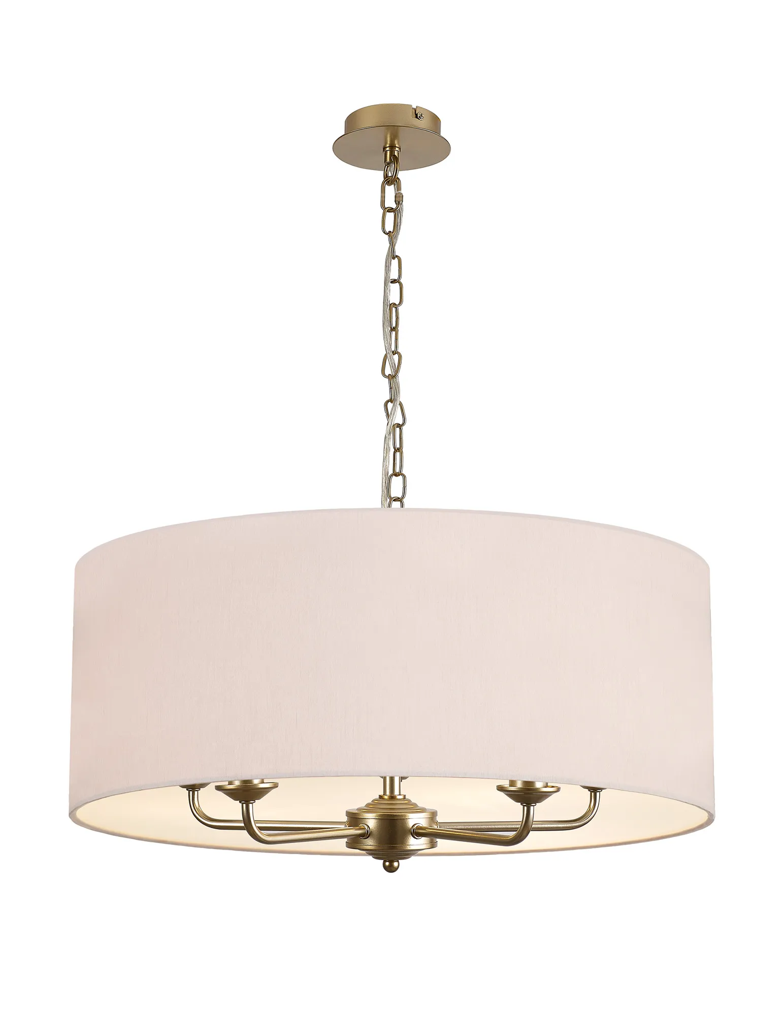 DK0982  Banyan 60cm 5 Light Pendant Champagne Gold; Nude Beige